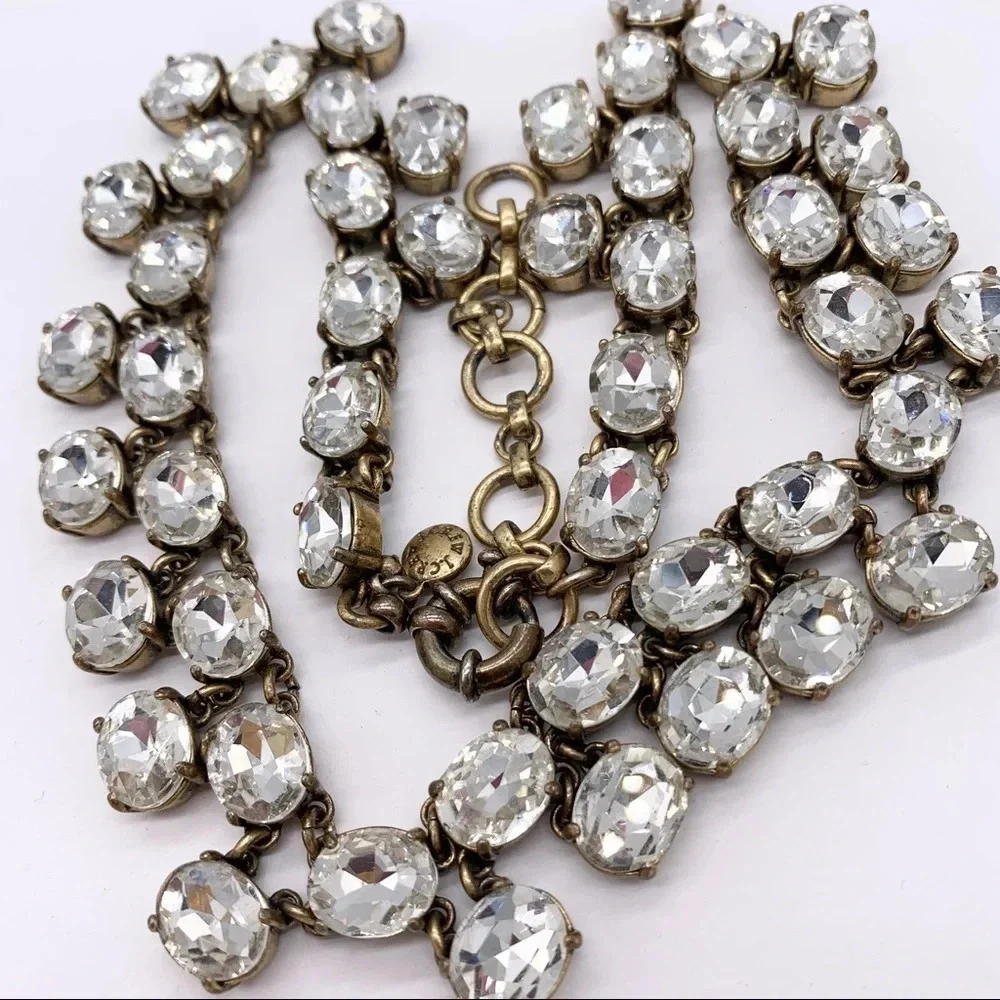J. Crew Crystal Double Row Collar Necklace